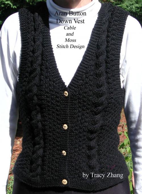 Cover of the book Aran Button Down Vest Moss and Cable Stitch Design Knitting Pattern by Tracy Zhang, Tracy Zhang