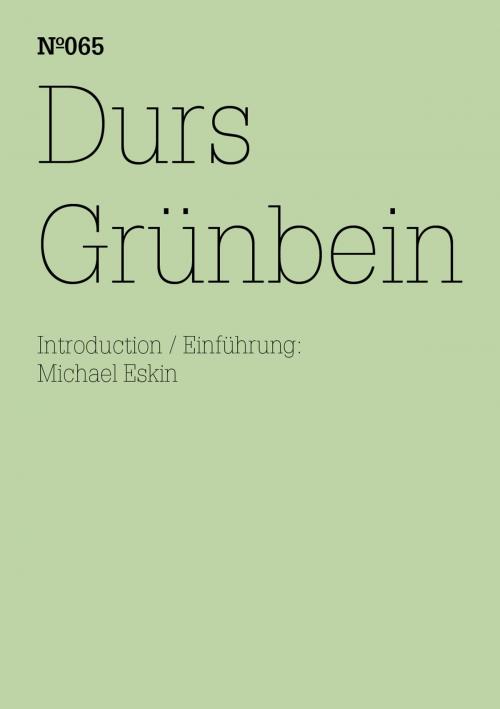 Cover of the book Durs Grünbein by Durs Grünbein, Hatje Cantz Verlag