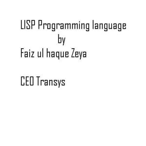 Book cover of Lisp programming language