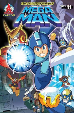 Cover of the book Mega Man #11 by SCRIPT: GEORGE GLADIR, MIKE PELLOWSKI ARTIST: STAN GOLDBERG, MARK McKENNA, KEN SELIG Cover: DAN PARENT