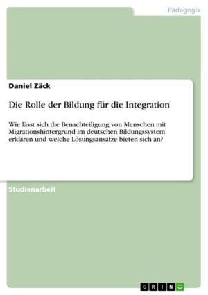 Cover of the book Die Rolle der Bildung für die Integration by Robert Meyer
