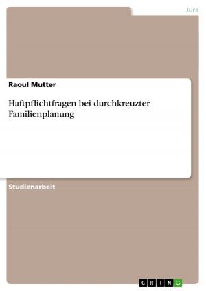 Cover of the book Haftpflichtfragen bei durchkreuzter Familienplanung by Ines Lück