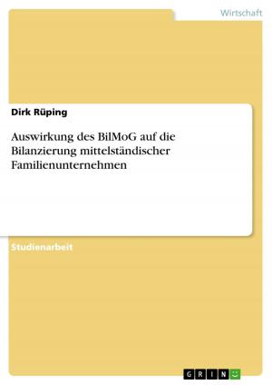 Cover of the book Auswirkung des BilMoG auf die Bilanzierung mittelständischer Familienunternehmen by Franziska Müller