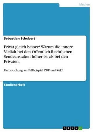 Cover of the book Privat gleich besser? Warum die innere Vielfalt bei den Öffentlich-Rechtlichen Sendeanstalten höher ist als bei den Privaten. by Jonas-Otto Werner