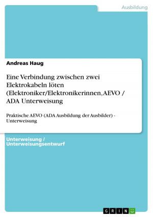 Cover of the book Eine Verbindung zwischen zwei Elektrokabeln löten (Elektroniker/Elektronikerinnen, AEVO / ADA Unterweisung by Nicolas Vidal, Bruno Guillou, Nicolas Sallavuard, François Roebben
