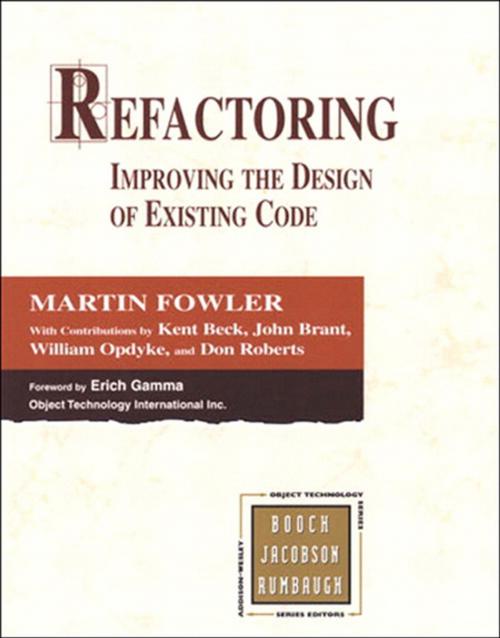 Cover of the book Refactoring by Martin Fowler, Kent Beck, John Brant, William Opdyke, Don Roberts, Pearson Education
