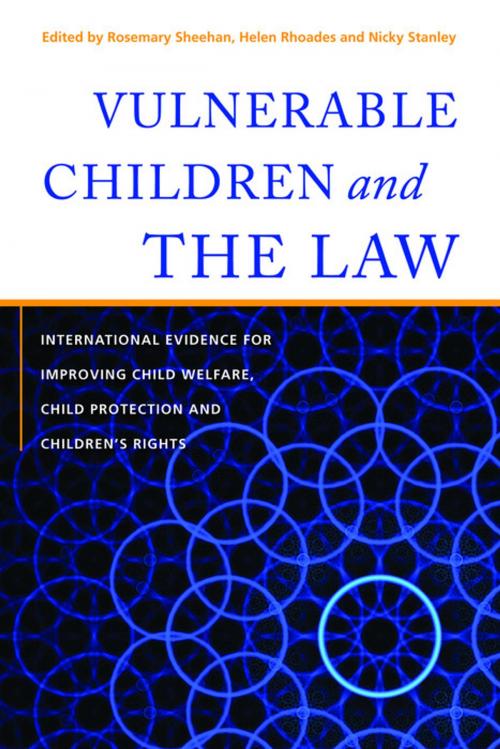 Cover of the book Vulnerable Children and the Law by Terri Libesman, Greg Kelly, Lisa Young, Patrick O'Leary, Helen Richardon Foster, Linda Moore, Una Convery, Christine Beddoe, Jackie Turton, Suzanne Oliver, Goos Cardol, Chaitali Das, Gladis Molina, Shelly Whitman, James Reid, Nicky Stanley, Meredith Kiraly, Cathy Humphreys, Jason Squire, Pam Miller, Robert H. George, Deena Haydon, Gill Thomson, Rawiri Taonui, Jessica Kingsley Publishers