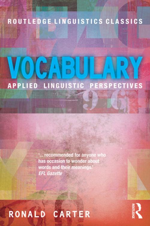 Cover of the book Vocabulary by Ronald Carter, Taylor and Francis