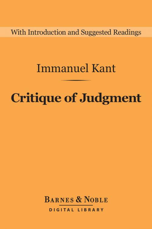Cover of the book Critique of Judgment (Barnes & Noble Digital Library) by Immanuel Kant, Barnes & Noble