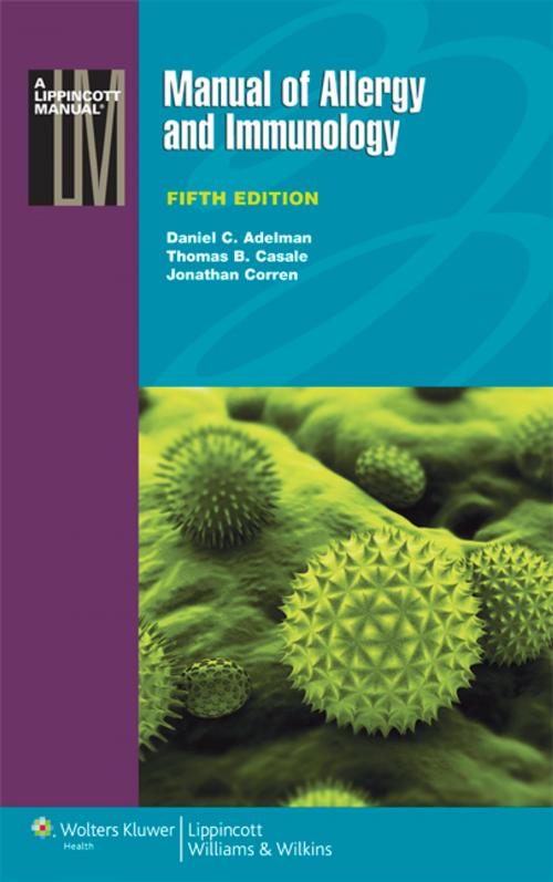 Cover of the book Manual of Allergy and Immunology by Daniel C. Adelman, Thomas B. Casale, Jonathan Corren, Wolters Kluwer Health