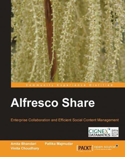 Cover of the book Alfresco Share by Amita Bhandari, Pallika Majmudar, Vinita Choudhary, Packt Publishing