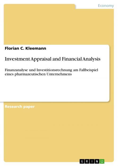 Cover of the book Investment Appraisal and Financial Analysis by Florian C. Kleemann, GRIN Verlag