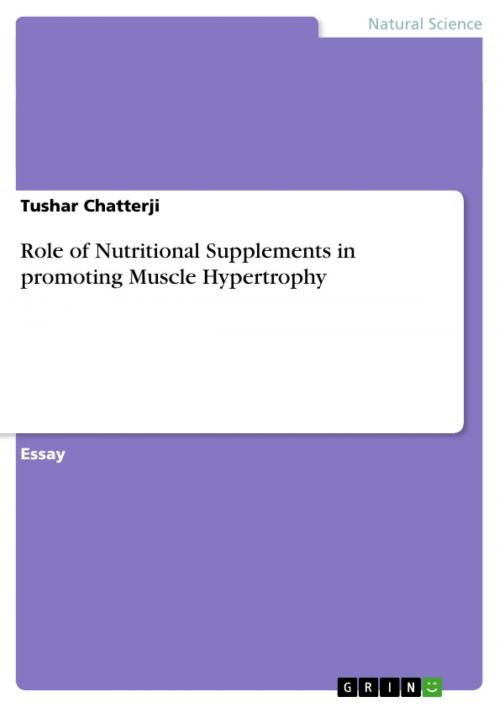Cover of the book Role of Nutritional Supplements in promoting Muscle Hypertrophy by Tushar Chatterji, GRIN Verlag