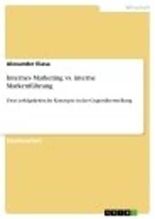 Cover of the book Internes Marketing vs. interne Markenführung by Alexander Iliasa, GRIN Verlag