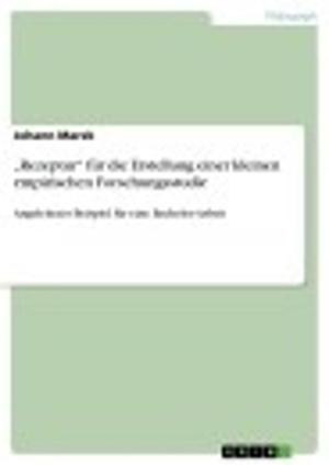 Cover of the book 'Rezeptur' für die Erstellung einer kleinen empirischen Forschungsstudie by Susann Colditz