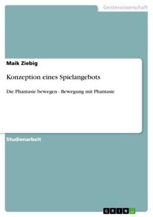 Cover of the book Konzeption eines Spielangebots by Carolin Behrens