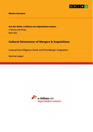 Cover of the book Cultural Dimensions of Mergers & Acquisitions by Stefanie Kinast, Björn Behl
