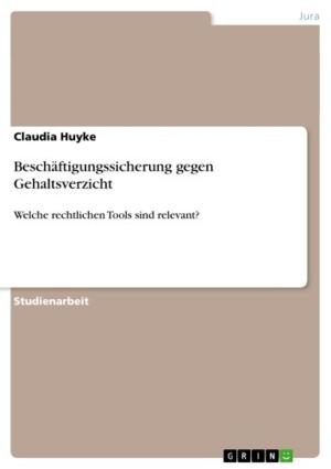 Cover of the book Beschäftigungssicherung gegen Gehaltsverzicht by Susanne Topp