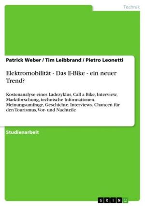 Cover of the book Elektromobilität - Das E-Bike - ein neuer Trend? by Anna Winkelmann