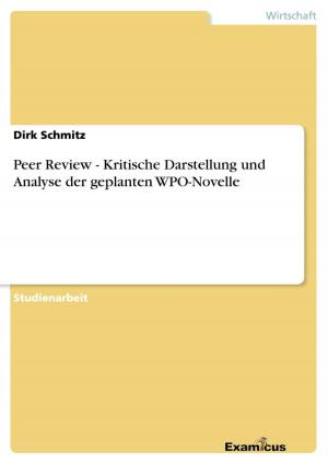 Cover of the book Peer Review - Kritische Darstellung und Analyse der geplanten WPO-Novelle by Kristian Peters