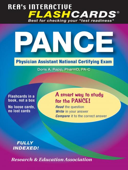 Cover of the book PANCE (Physician Assistant Nat. Cert Exam) Flashcard Book by Doris Rapp, Research & Education Association