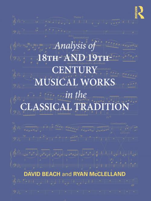 Cover of the book Analysis of 18th- and 19th-Century Musical Works in the Classical Tradition by David Beach, Ryan McClelland, Taylor and Francis