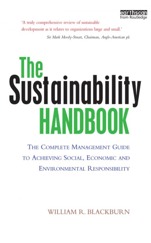Cover of the book The Sustainability Handbook by William R. Blackburn, Taylor and Francis
