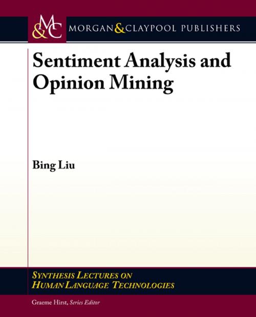 Cover of the book Sentiment Analysis and Opinion Mining by Bing Liu, Morgan & Claypool Publishers