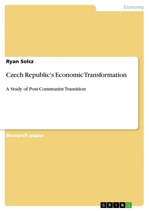 Cover of the book Czech Republic's Economic Transformation by Ryan Solcz, GRIN Verlag
