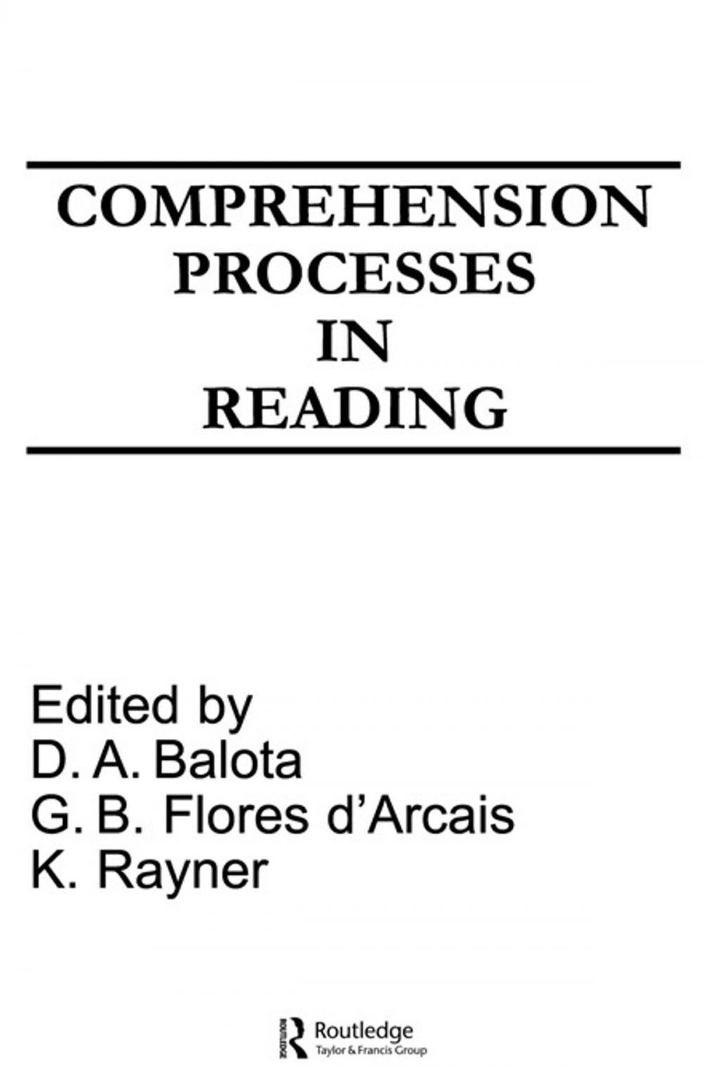 Big bigCover of Comprehension Processes in Reading