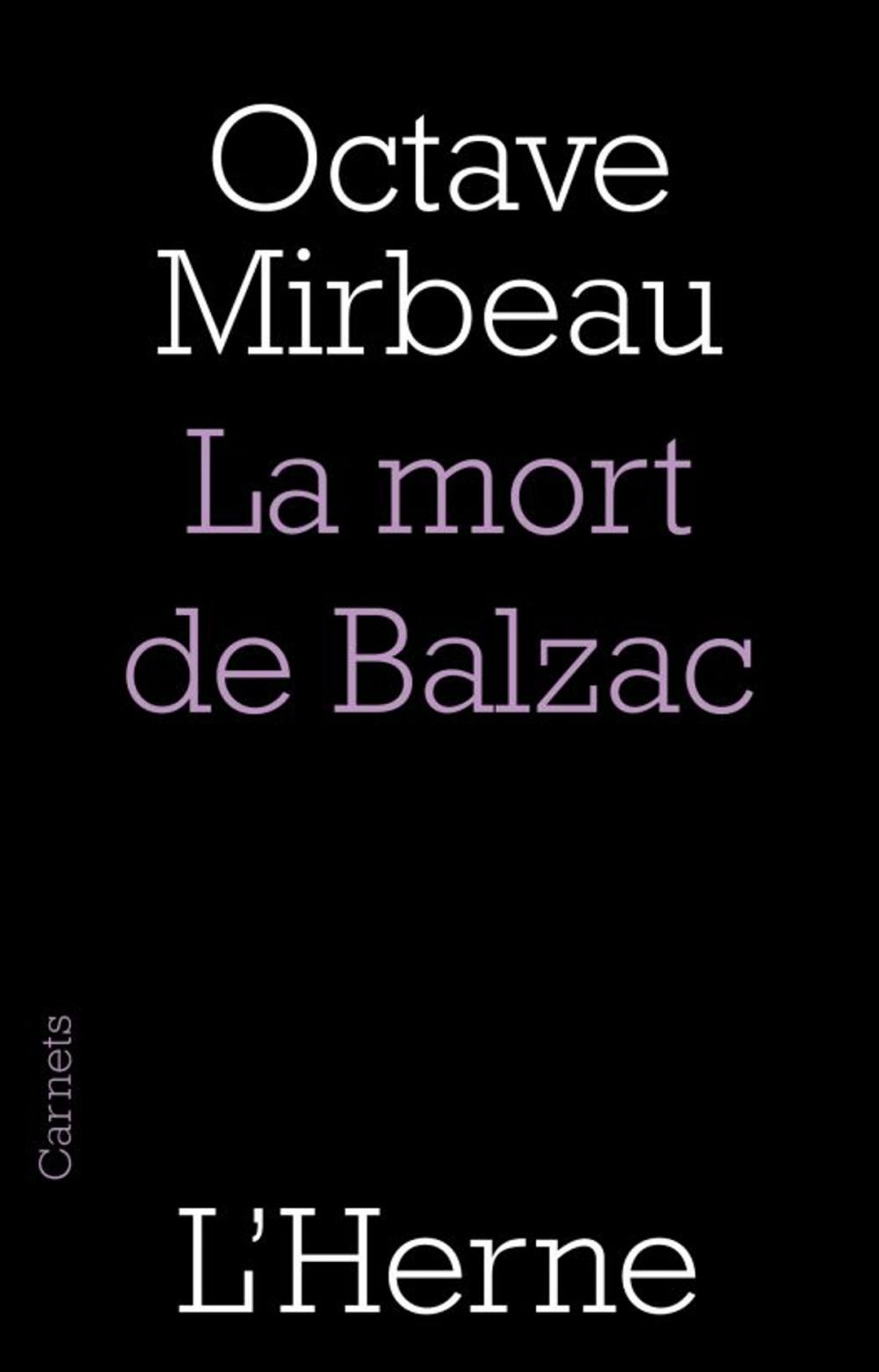 Big bigCover of La mort de Balzac (édition préfacée par François L'Yvonnet)