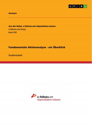 Cover of the book Fundamentale Aktienanalyse - ein Überblick by Kazutaka Hashimoto