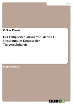 Cover of the book Der Fähigkeiten-Ansatz von Martha C. Nussbaum im Kontext der Tiergerechtigkeit by Raluca Bibescu