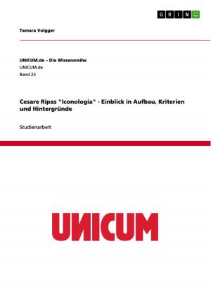 Cover of the book Cesare Ripas 'Iconologia' - Einblick in Aufbau, Kriterien und Hintergründe by Steffen Schmidt