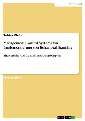 Book cover of Management Control Systems zur Implementierung von Behavioral Branding