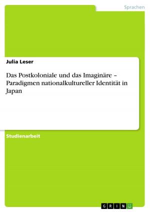 Cover of the book Das Postkoloniale und das Imaginäre - Paradigmen nationalkultureller Identität in Japan by Benjamin Kühnl