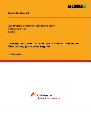 Cover of the book 'Rechtsstaat' oder 'Rule of Law' - Von den Tücken der Übersetzung juristischer Begriffe by Evrim Sen
