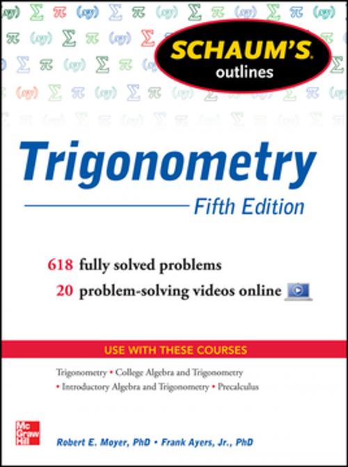 Cover of the book Schaum's Outline of Trigonometry, 5th Edition by Robert E. Moyer, Frank Ayres Jr., McGraw-Hill Education
