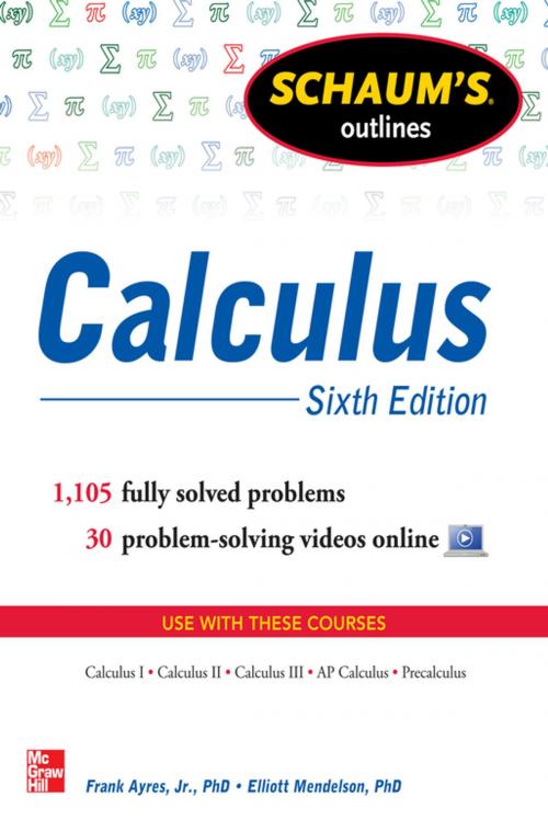Cover of the book Schaum's Outline of Calculus, 6th Edition by Frank Ayres Jr., Elliott Mendelson, McGraw-Hill Education