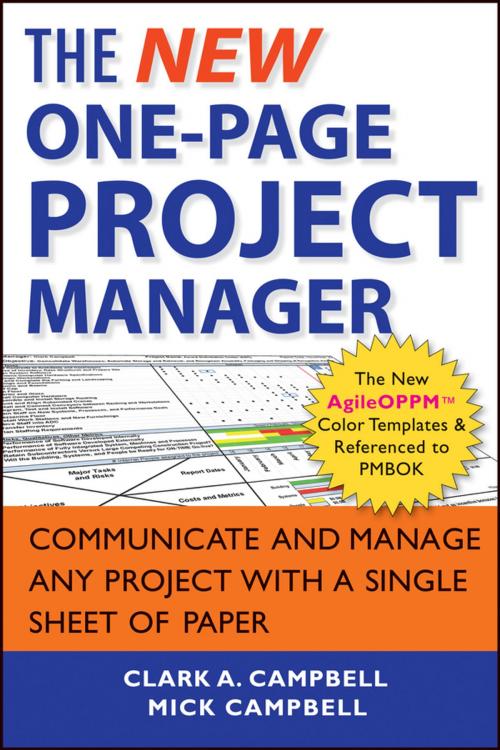 Cover of the book The New One-Page Project Manager by Clark A. Campbell, Mick Campbell, Wiley
