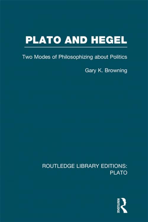 Cover of the book Plato and Hegel (RLE: Plato) by Gary Browning, Taylor and Francis