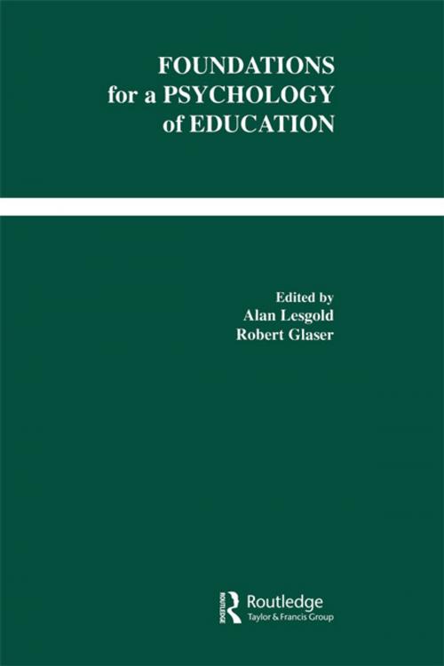 Cover of the book Foundations for A Psychology of Education by , Taylor and Francis