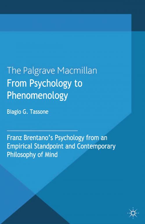 Cover of the book From Psychology to Phenomenology by B. Tassone, Palgrave Macmillan UK