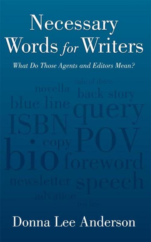 Cover of the book Necessary Words for Writers by Donna Lee Anderson, Abbott Press