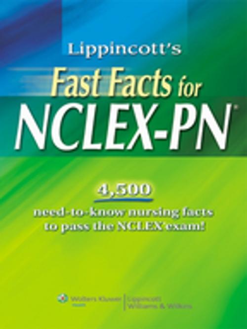 Cover of the book Lippincott's Fast Facts for NCLEX-PN by Lippincott, Wolters Kluwer Health