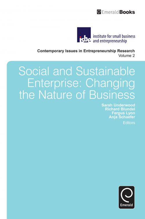 Cover of the book Social and Sustainable Enterprise by Colette Henry, Susan Marlow, Anja Schaefer, Emerald Group Publishing Limited