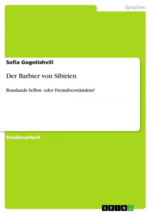 Cover of the book Der Barbier von Sibirien by Sofia Gogotishvili, GRIN Verlag