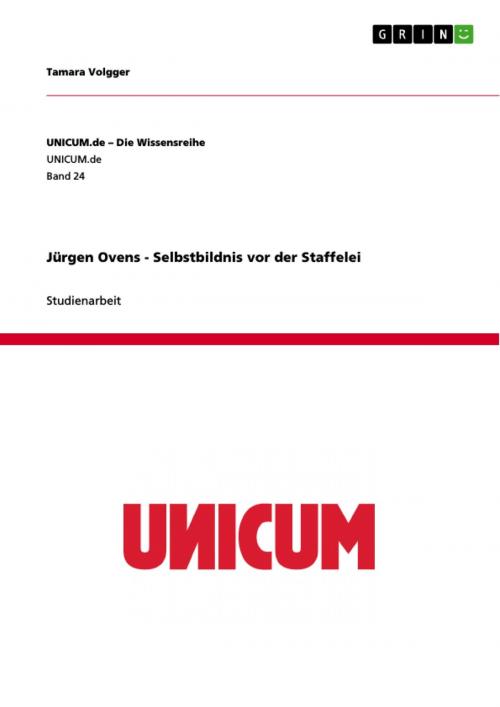 Cover of the book Jürgen Ovens - Selbstbildnis vor der Staffelei by Tamara Volgger, GRIN Verlag