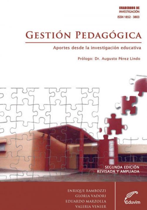 Cover of the book Gestión pedagógica by Eduardo Marzolla, Enrique Bambozzi, Gloria Vadori, Editorial Universitaria Villa María