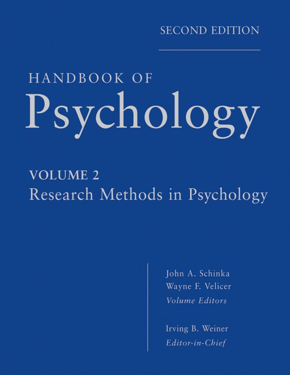 Big bigCover of Handbook of Psychology, Research Methods in Psychology